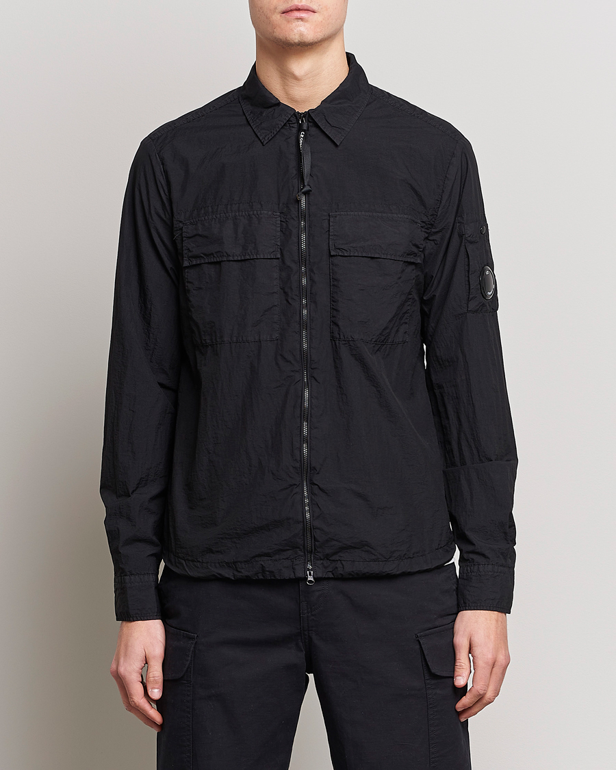 Herre | Skjorter | C.P. Company | Taylon L Nylon Zip Shirt Jacket Black