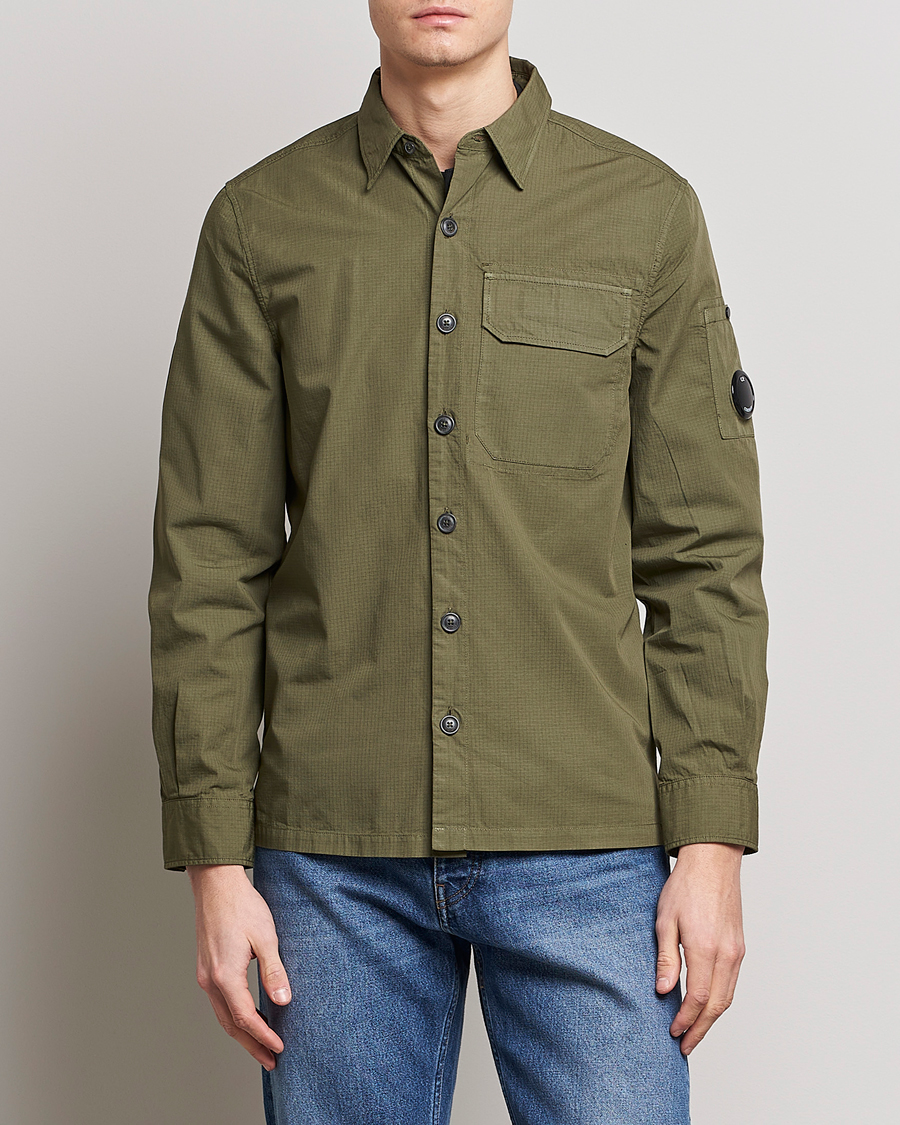 Herre | Overshirts | C.P. Company | Cotton Rip Stop Overshirt Green