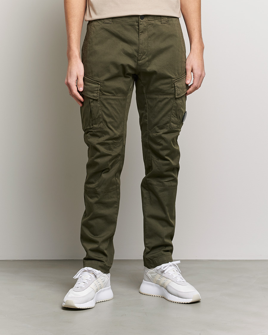 Herre | | C.P. Company | Satin Stretch Cargo Pants Olive