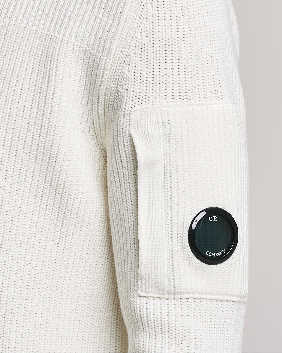Herre | Gensere | C.P. Company | Sea Island Knitted Cotton Crew Neck White