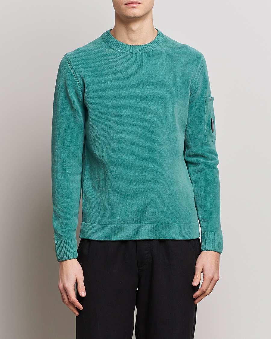 Herre | | C.P. Company | Cotton Chenille Crew Neck Ocean Green