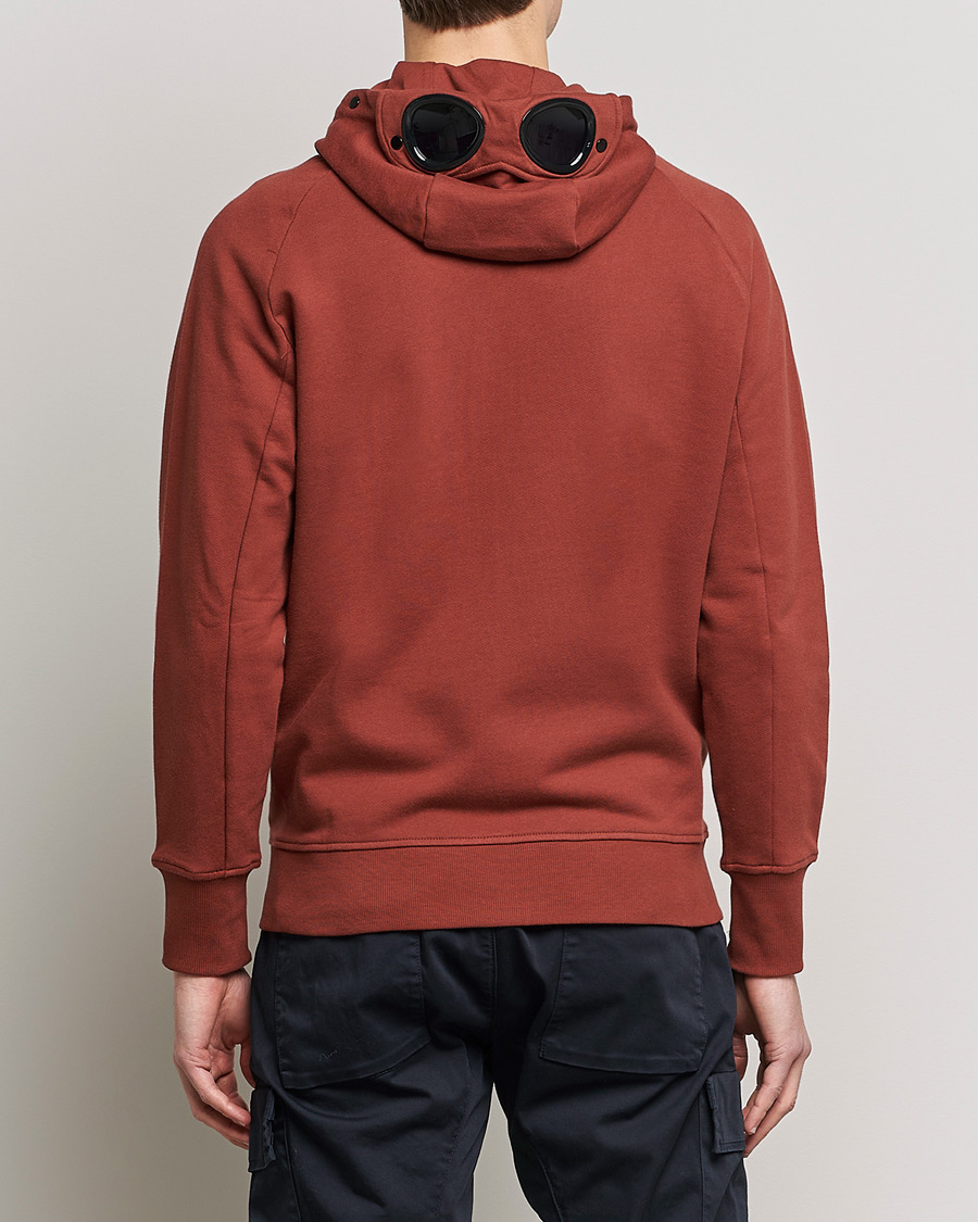 Herre | Gensere | C.P. Company | Diagonal Raised Fleece Full Zip Goggle Hoodie Rust