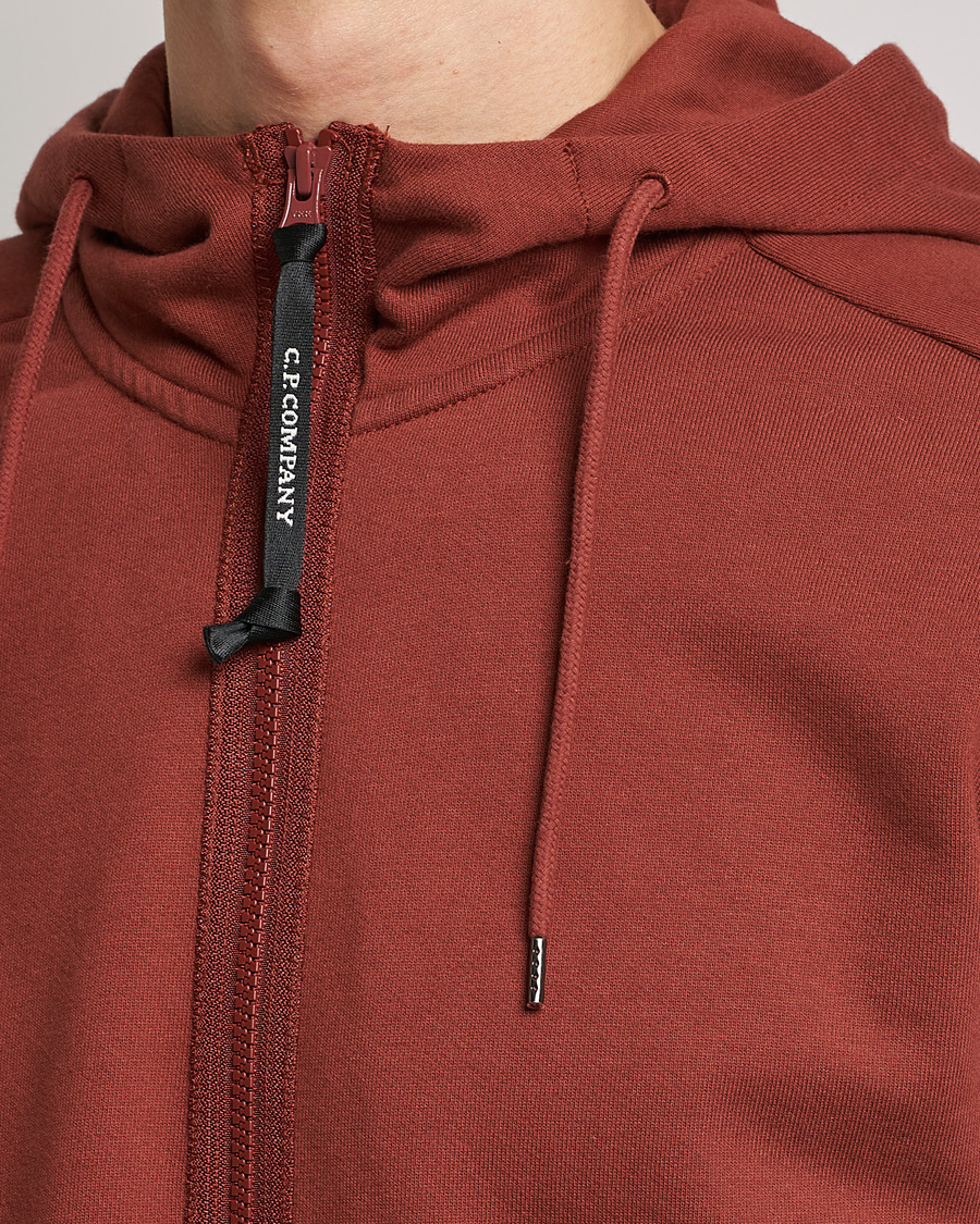 Herre | Gensere | C.P. Company | Diagonal Raised Fleece Full Zip Goggle Hoodie Rust