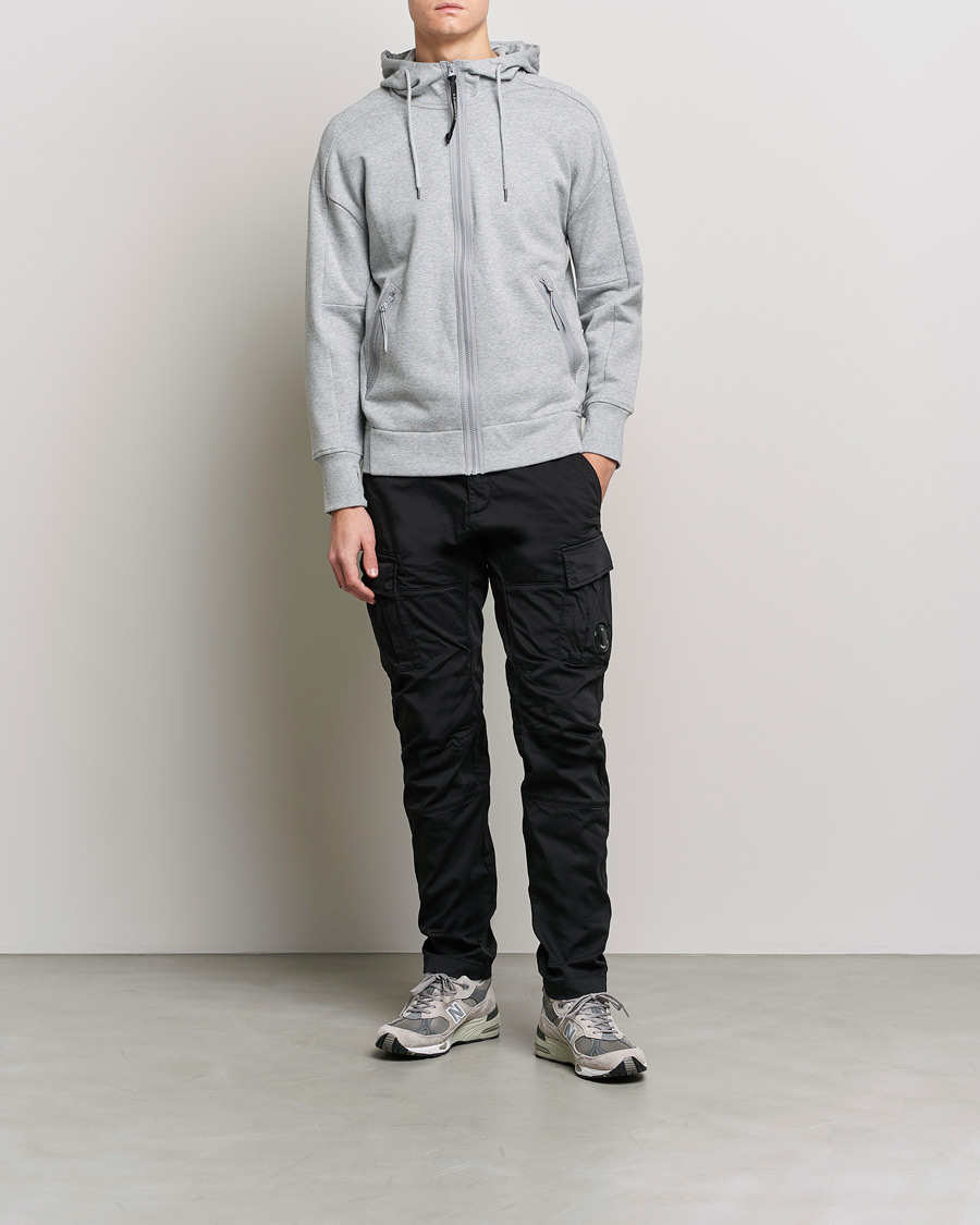 Herre | Gensere | C.P. Company | Diagonal Raised Fleece Full Zip Goggle Hoodie Grey