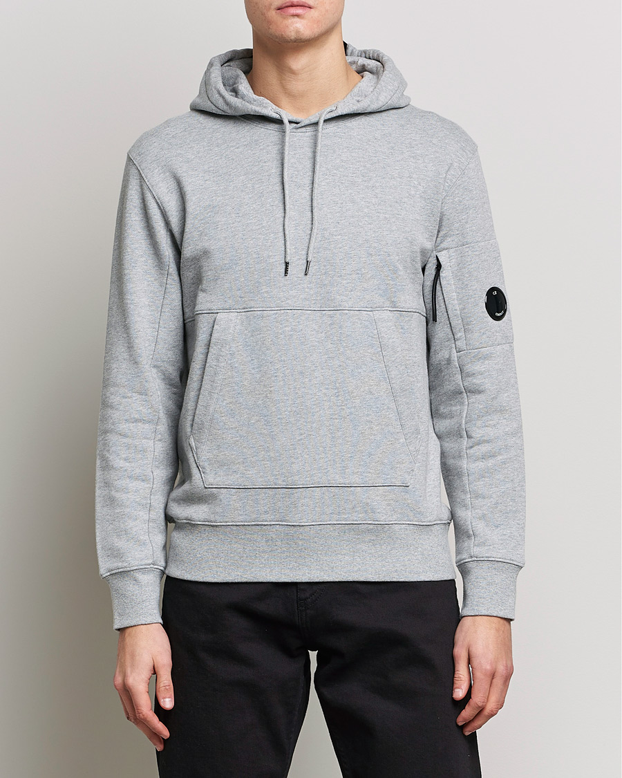 Herre | C.P. Company | C.P. Company | Diagonal Raised Fleece Hooded Lens Sweatshirt Grey