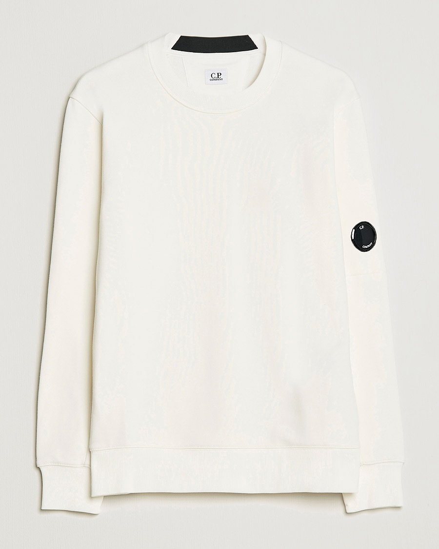 Herre | Gensere | C.P. Company | Diagonal Raised Fleece Lens Sweatshirt White