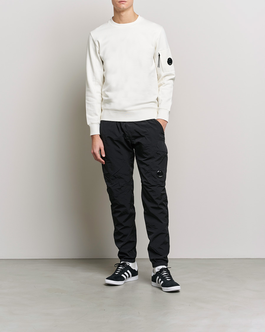 Herre | Gensere | C.P. Company | Diagonal Raised Fleece Lens Sweatshirt White