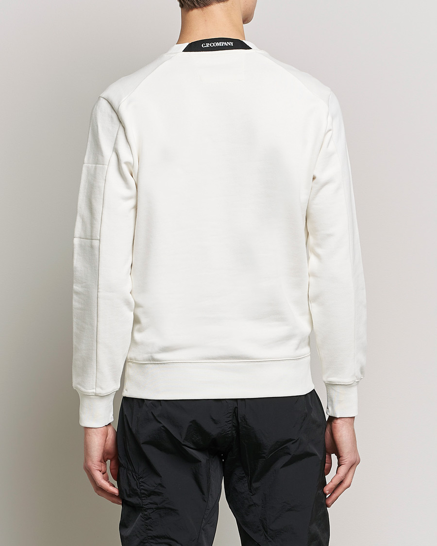 Herre | Gensere | C.P. Company | Diagonal Raised Fleece Lens Sweatshirt White
