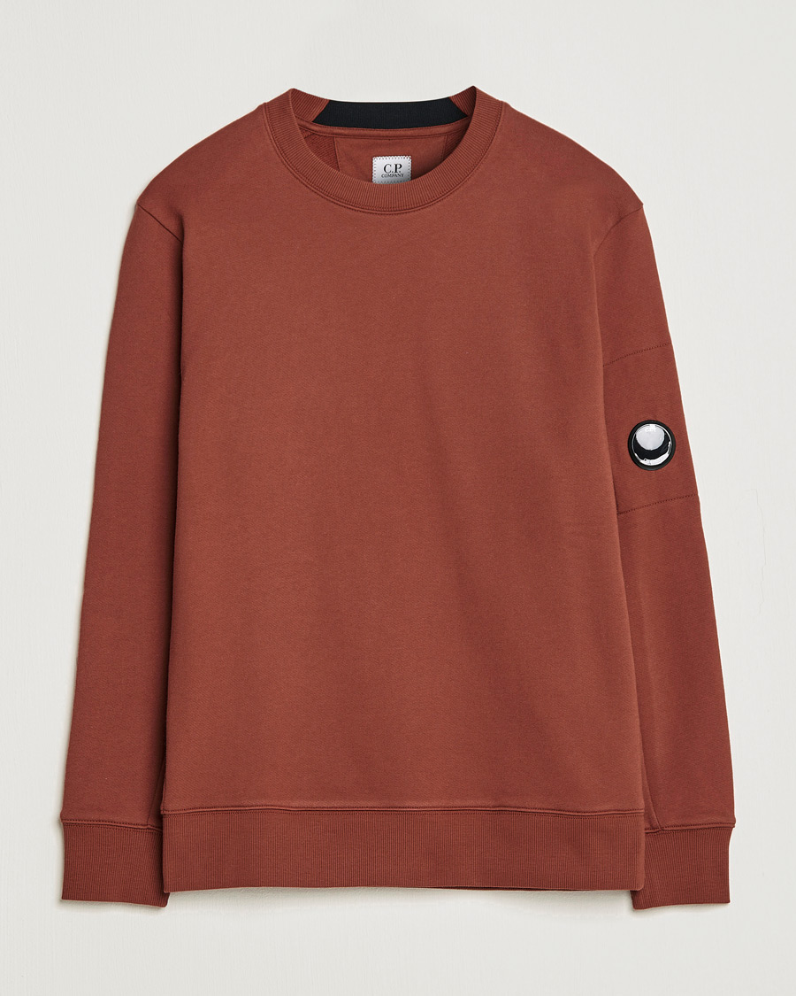 Herre | Gensere | C.P. Company | Diagonal Raised Fleece Lens Sweatshirt Rust