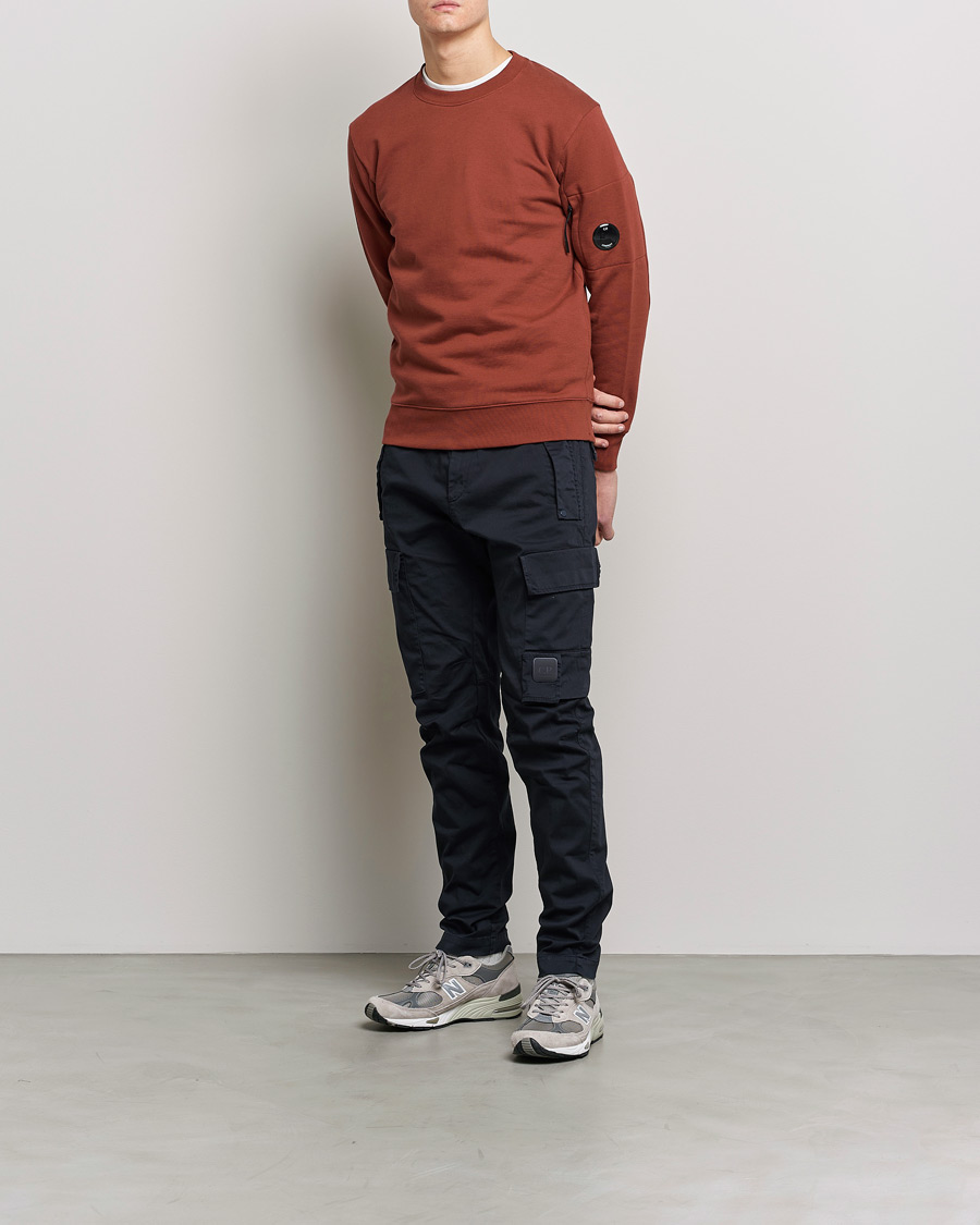 Herre | Gensere | C.P. Company | Diagonal Raised Fleece Lens Sweatshirt Rust
