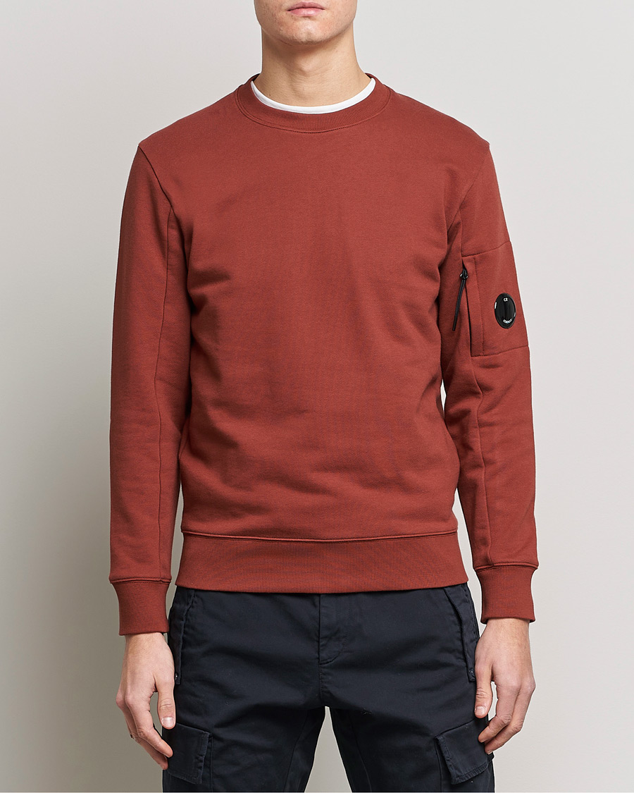 Herre | Gensere | C.P. Company | Diagonal Raised Fleece Lens Sweatshirt Rust
