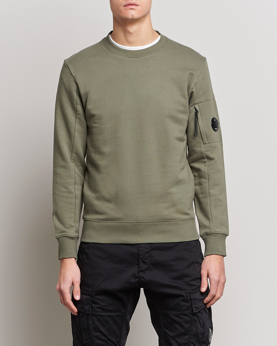 Herre | Gensere | C.P. Company | Diagonal Raised Fleece Lens Sweatshirt Olive