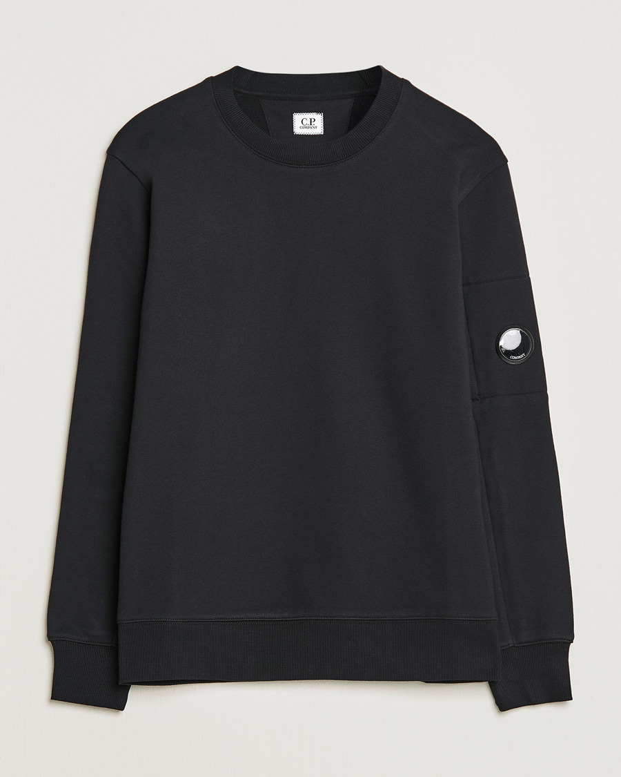 Herre | Gensere | C.P. Company | Diagonal Raised Fleece Lens Sweatshirt Black