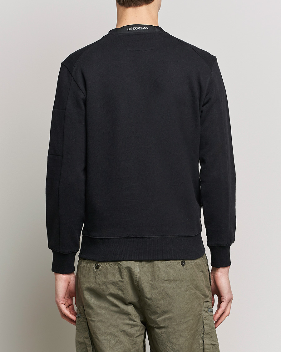Herre | Gensere | C.P. Company | Diagonal Raised Fleece Lens Sweatshirt Black