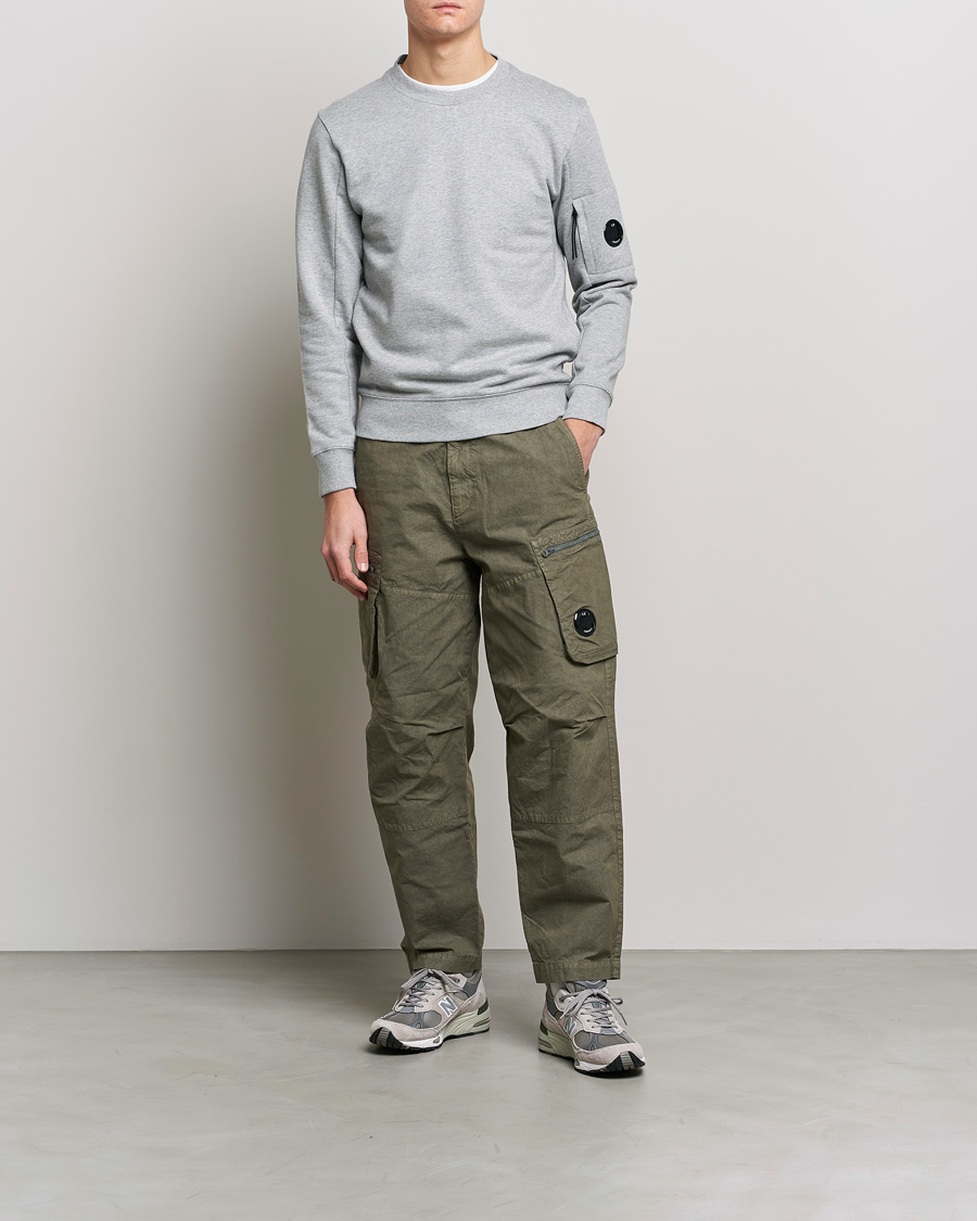 Herre | Gensere | C.P. Company | Diagonal Raised Fleece Lens Sweatshirt Grey