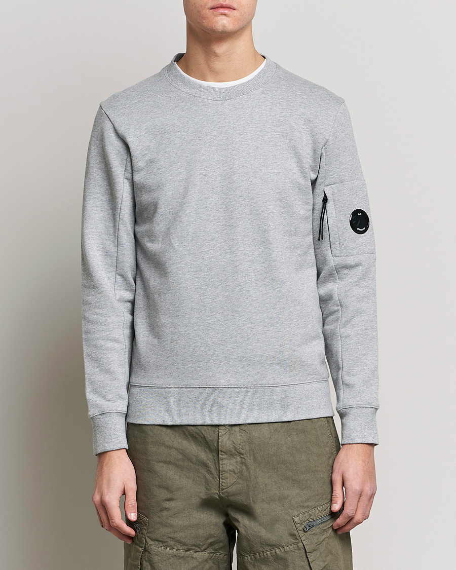 Herre | Grå gensere | C.P. Company | Diagonal Raised Fleece Lens Sweatshirt Grey