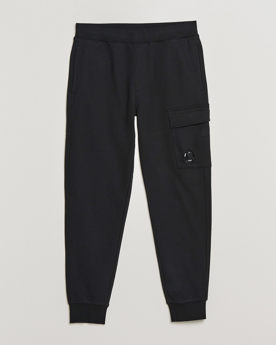 Herre | Bukser | C.P. Company | Diagonal Raised Fleece Lens Sweatpants Black