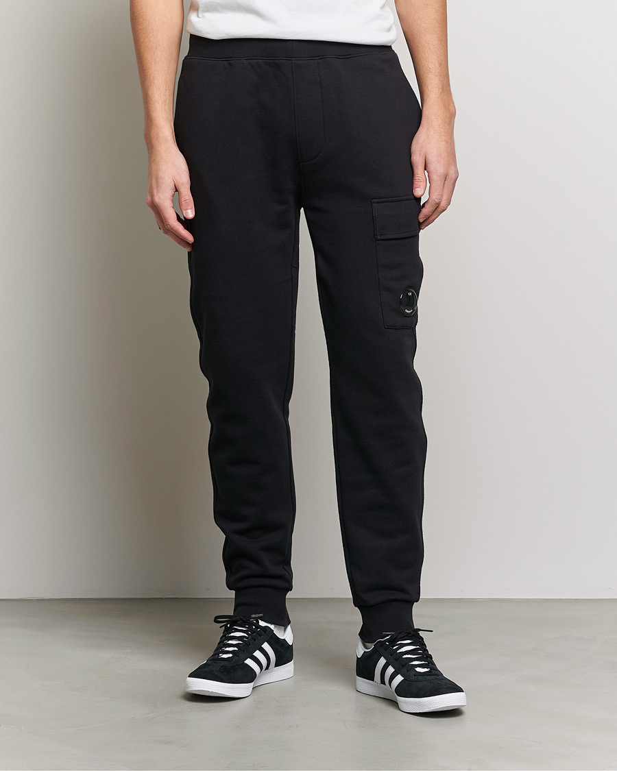 Herre | Bukser | C.P. Company | Diagonal Raised Fleece Lens Sweatpants Black