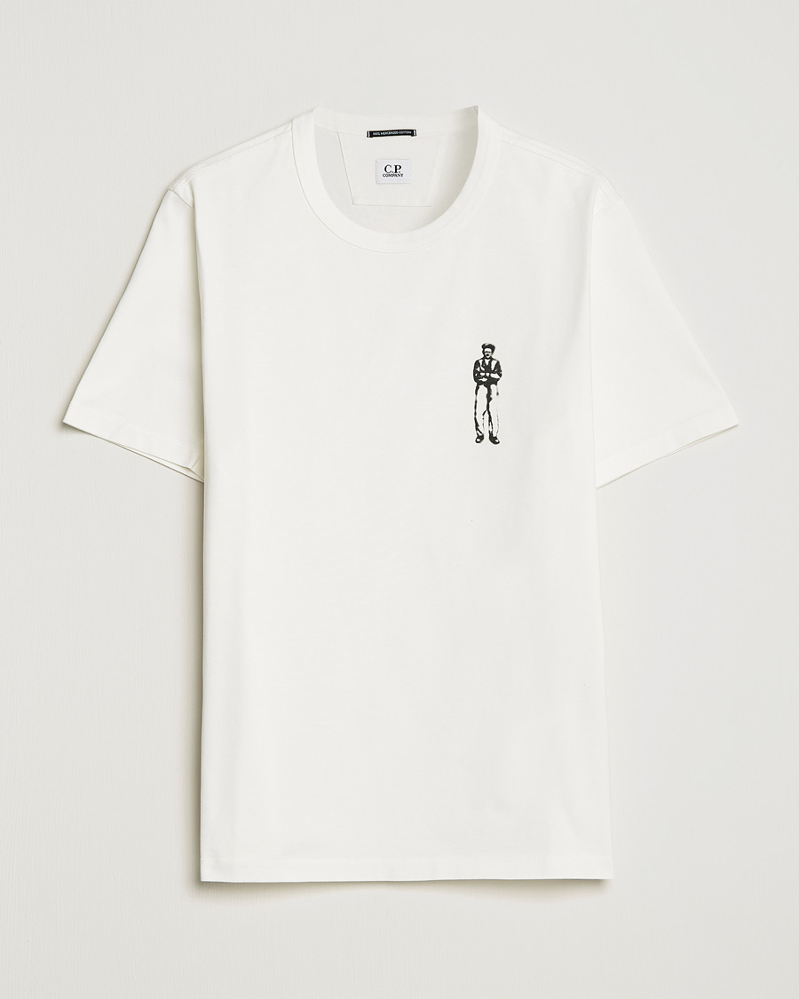 Herre | T-Shirts | C.P. Company | Heavy Mercerized Cotton Printed Logo T-Shirt White