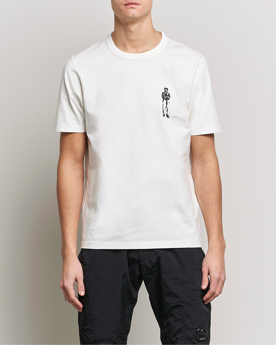Herre |  | C.P. Company | Heavy Mercerized Cotton Printed Logo T-Shirt White
