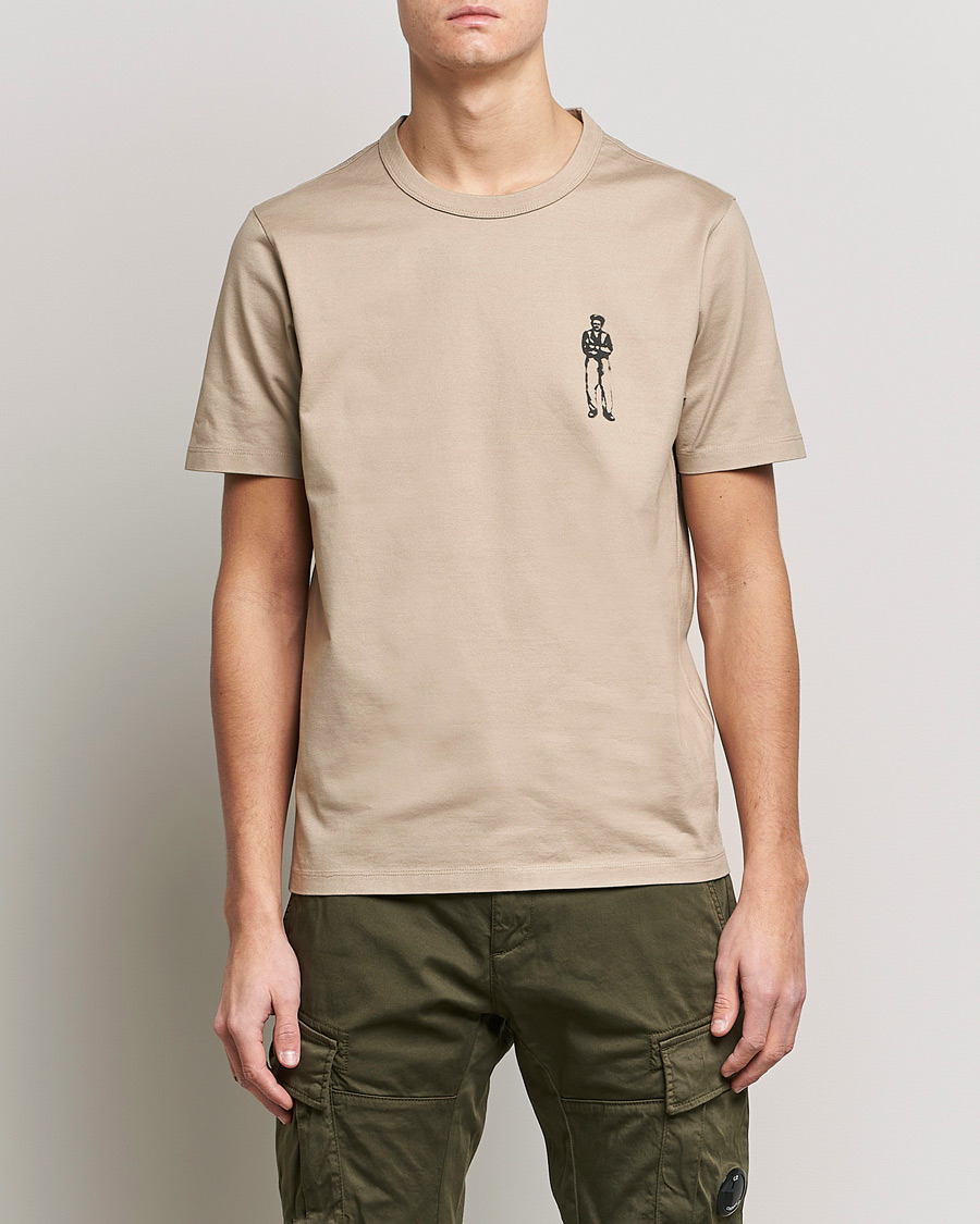 Herre | T-Shirts | C.P. Company | Heavy Mercerized Cotton Printed Logo T-Shirt Sand