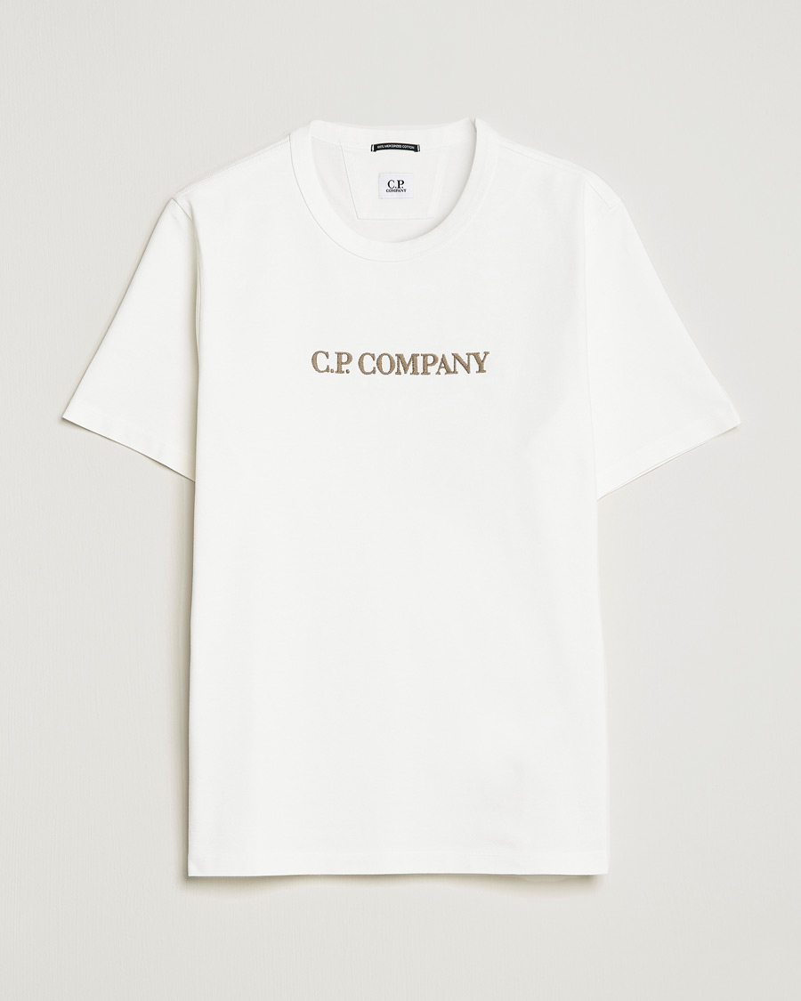 Herre | T-Shirts | C.P. Company | Heavy Mercerized Cotton Logo Tee White