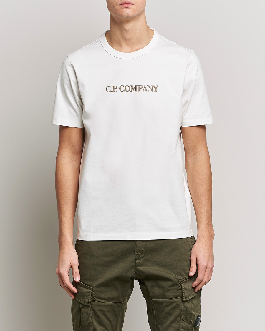 Herre | T-Shirts | C.P. Company | Heavy Mercerized Cotton Logo Tee White