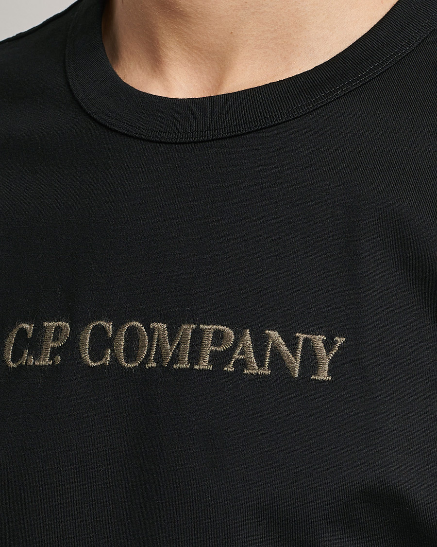 Herre | T-Shirts | C.P. Company | Heavy Mercerized Cotton Logo Tee Black