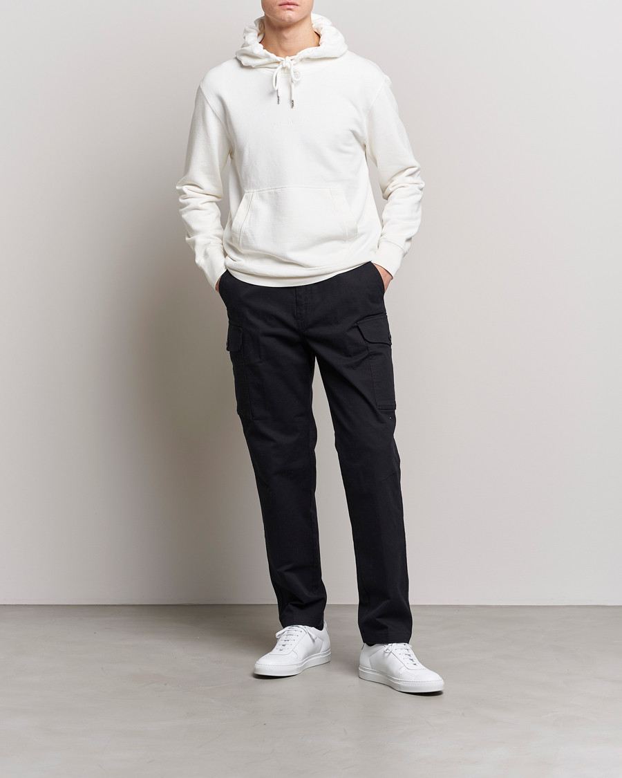Herre | Gensere | C.P. Company | Garment Dyed Cotton Fleece Printed Hood White
