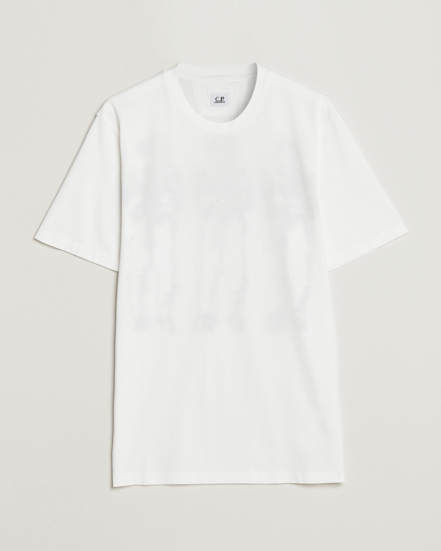 Herre | T-Shirts | C.P. Company | Garment Dyed Jersey Printed T-Shirt White
