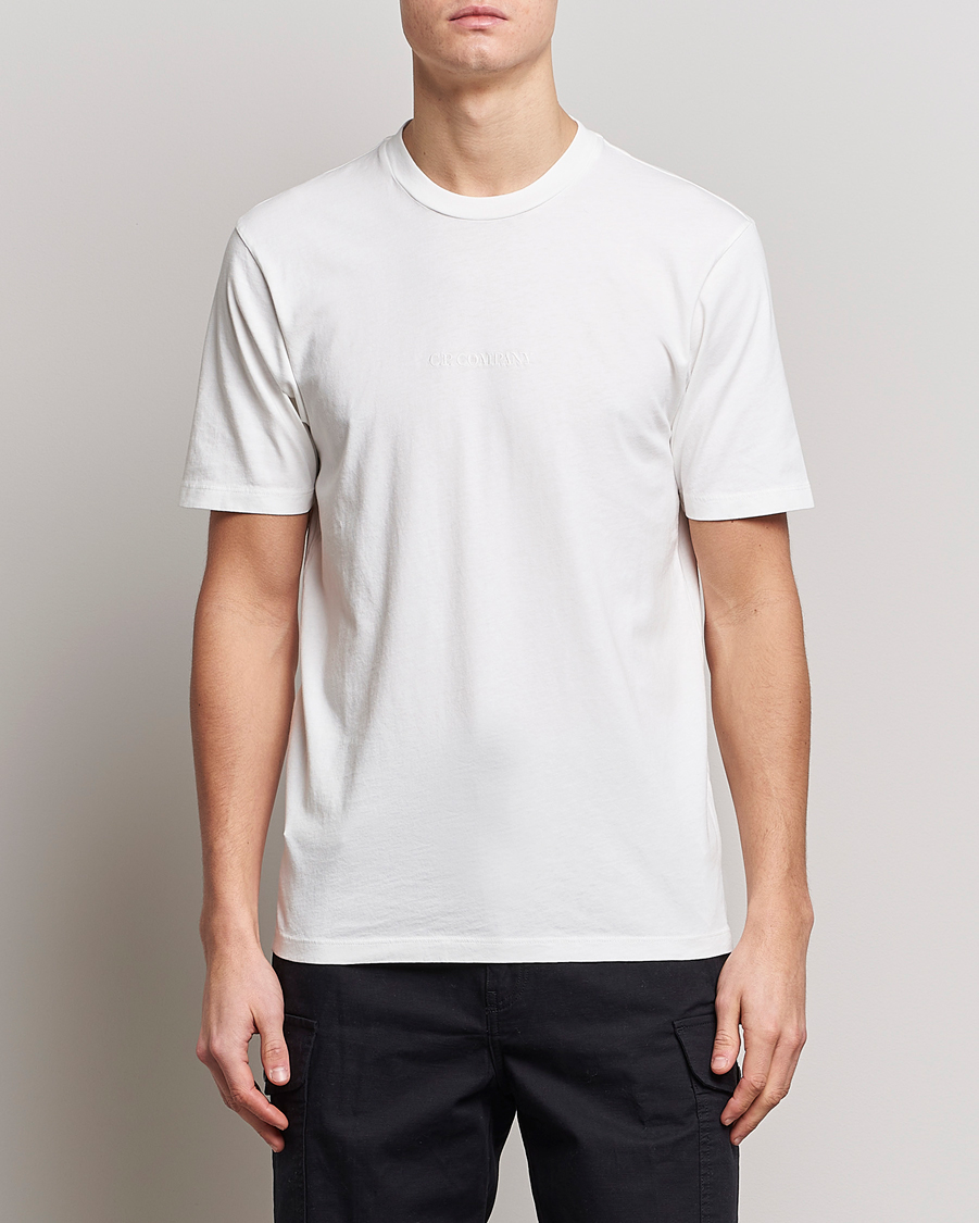 Herre |  | C.P. Company | Garment Dyed Jersey Printed T-Shirt White