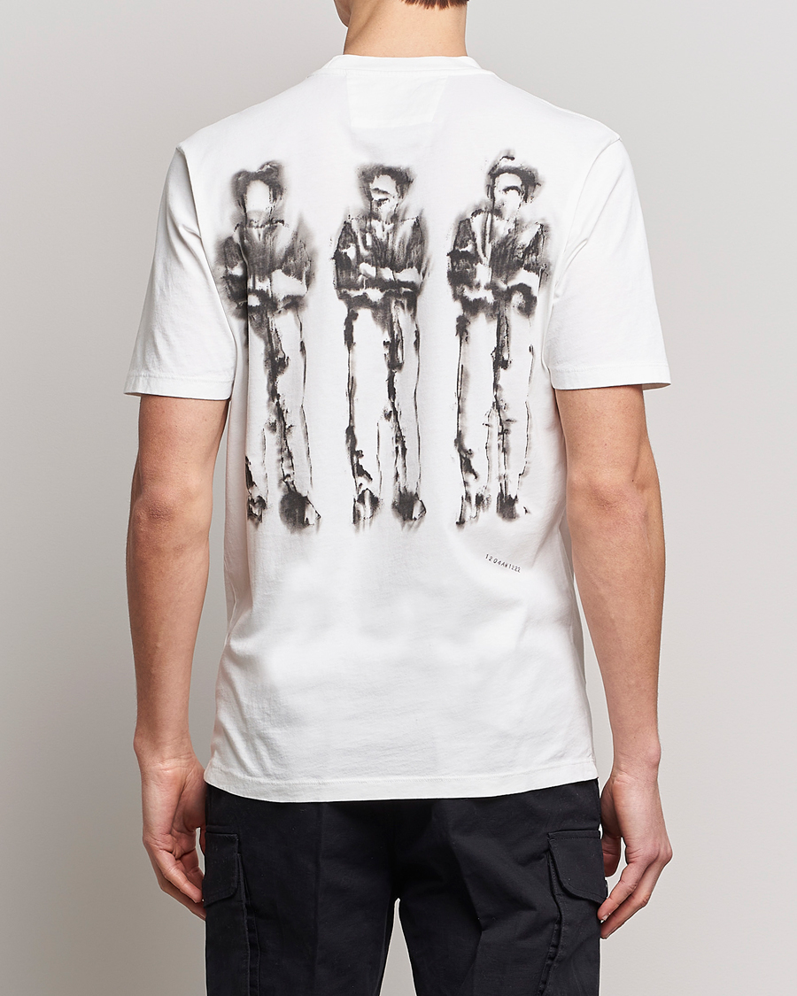Herre | T-Shirts | C.P. Company | Garment Dyed Jersey Printed T-Shirt White