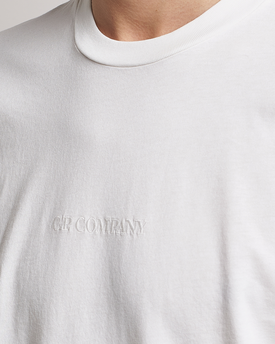 Herre | T-Shirts | C.P. Company | Garment Dyed Jersey Printed T-Shirt White