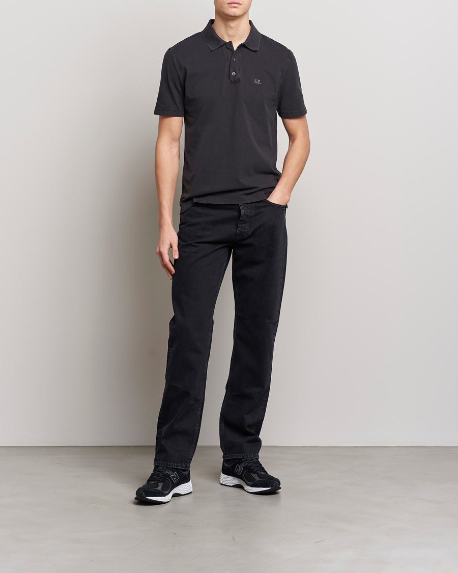 Herre | Pikéer | C.P. Company | Old Dyed Cotton Jersey Polo Black