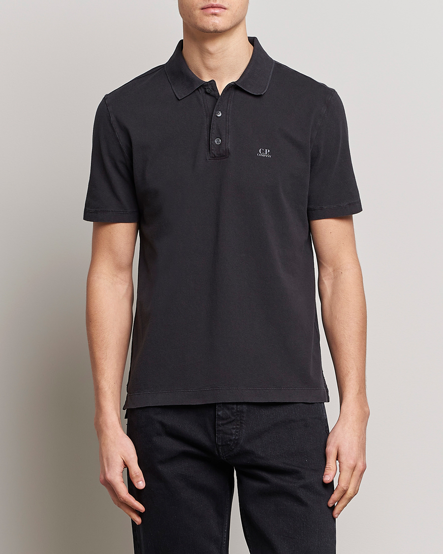Herre |  | C.P. Company | Old Dyed Cotton Jersey Polo Black