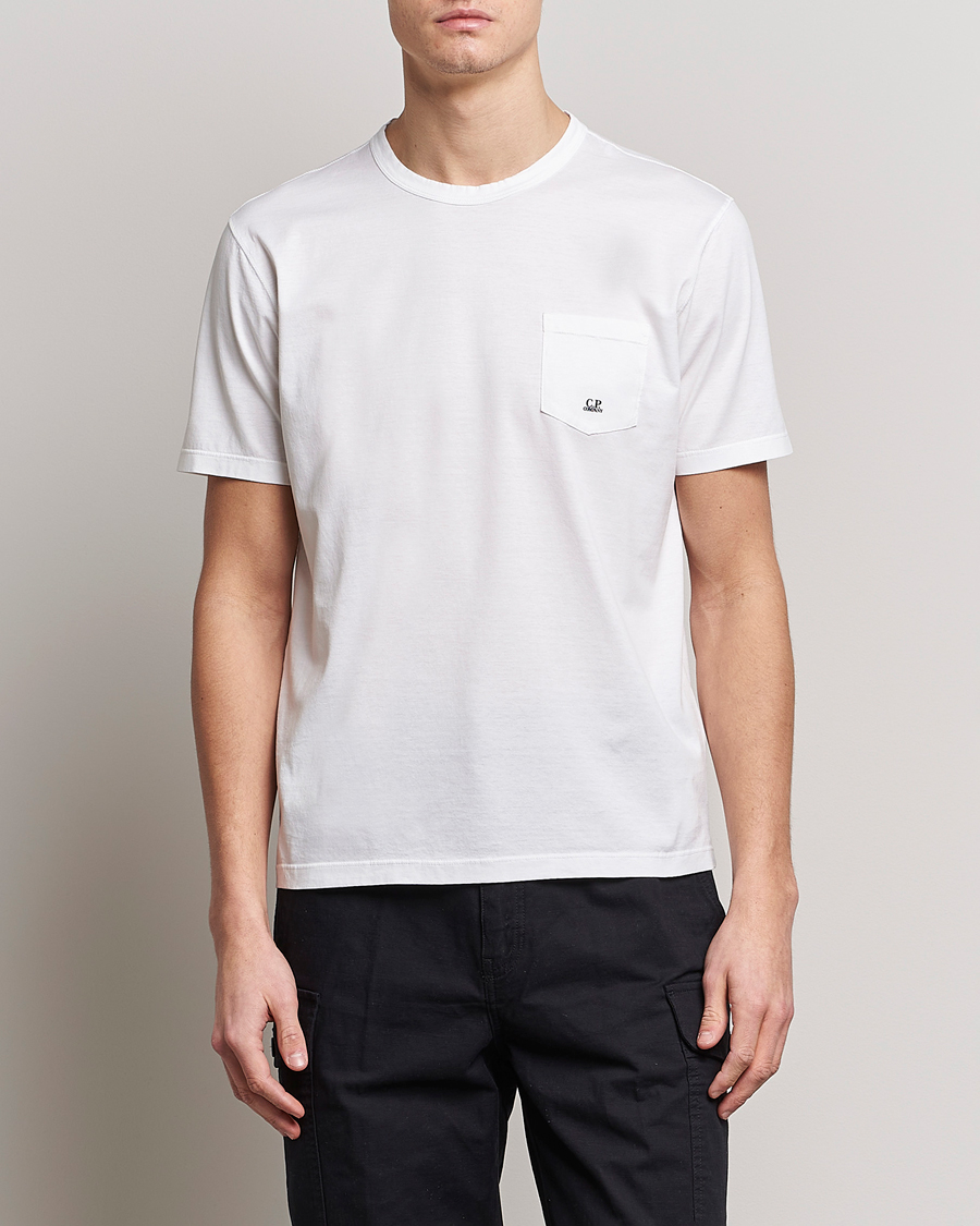 Herre | Hvite t-shirts | C.P. Company | Mercerized Cotton Pocket T-Shirt White