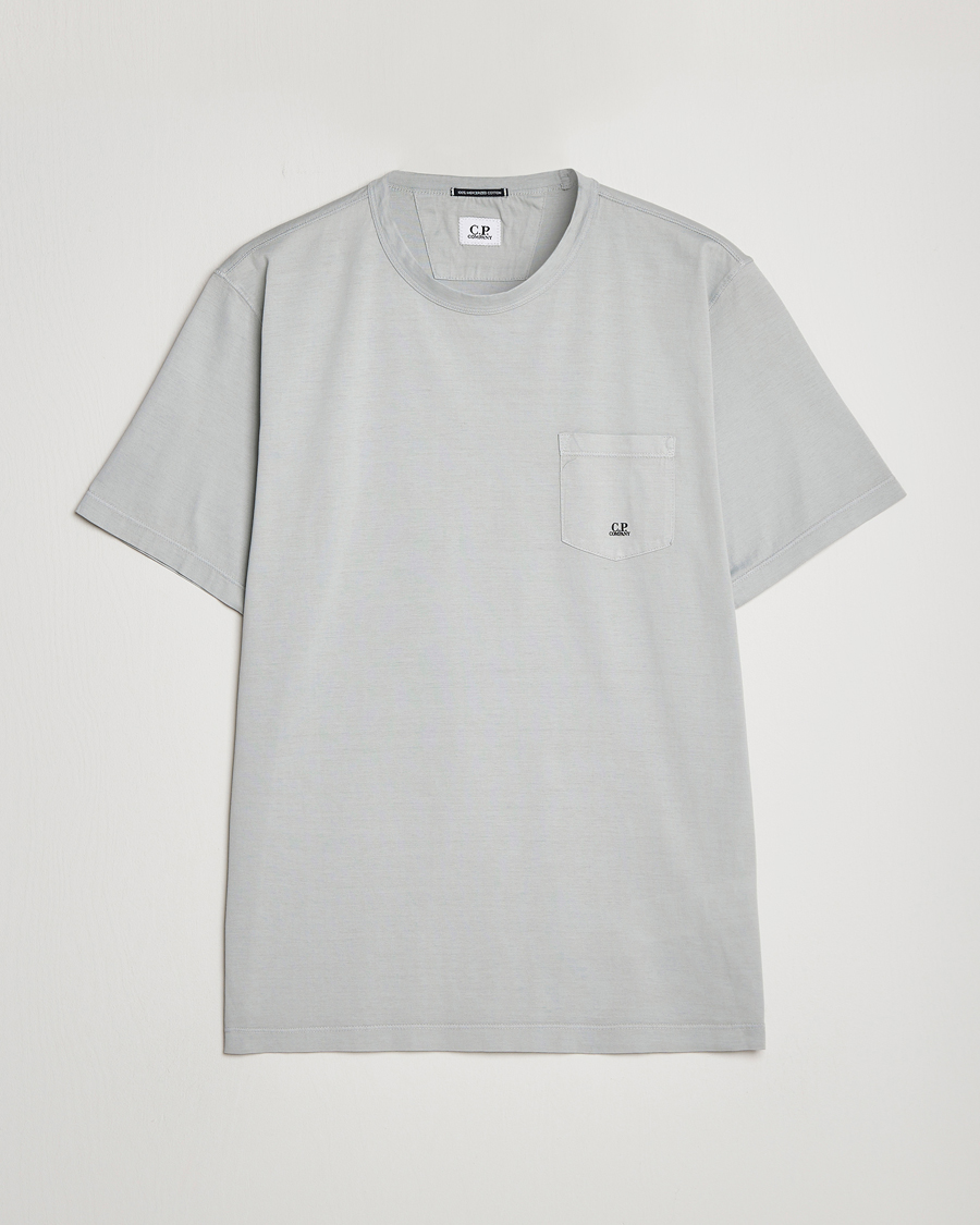 Herre | T-Shirts | C.P. Company | Mercerized Cotton Pocket T-Shirt Ocean