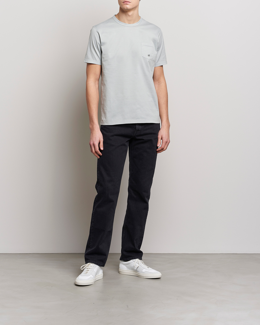 Herre | T-Shirts | C.P. Company | Mercerized Cotton Pocket T-Shirt Ocean