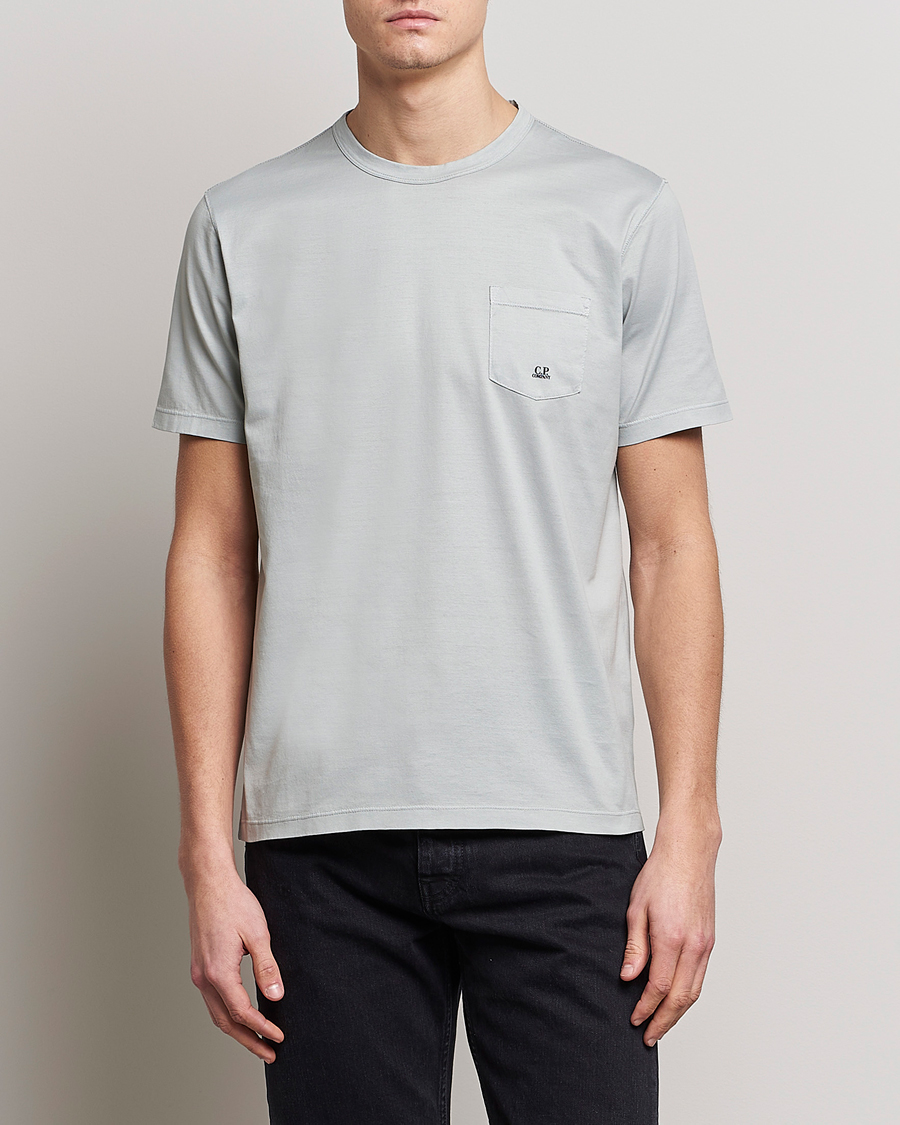Herre | T-Shirts | C.P. Company | Mercerized Cotton Pocket T-Shirt Ocean