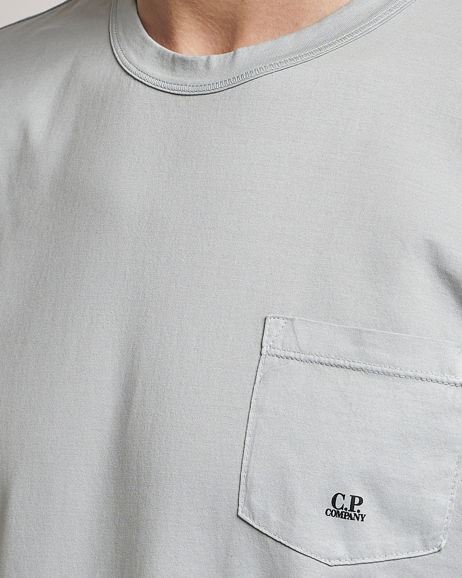 Herre | T-Shirts | C.P. Company | Mercerized Cotton Pocket T-Shirt Ocean