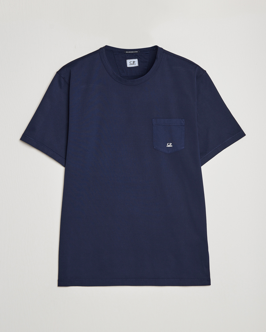 Herre | T-Shirts | C.P. Company | Mercerized Cotton Pocket T-Shirt Navy