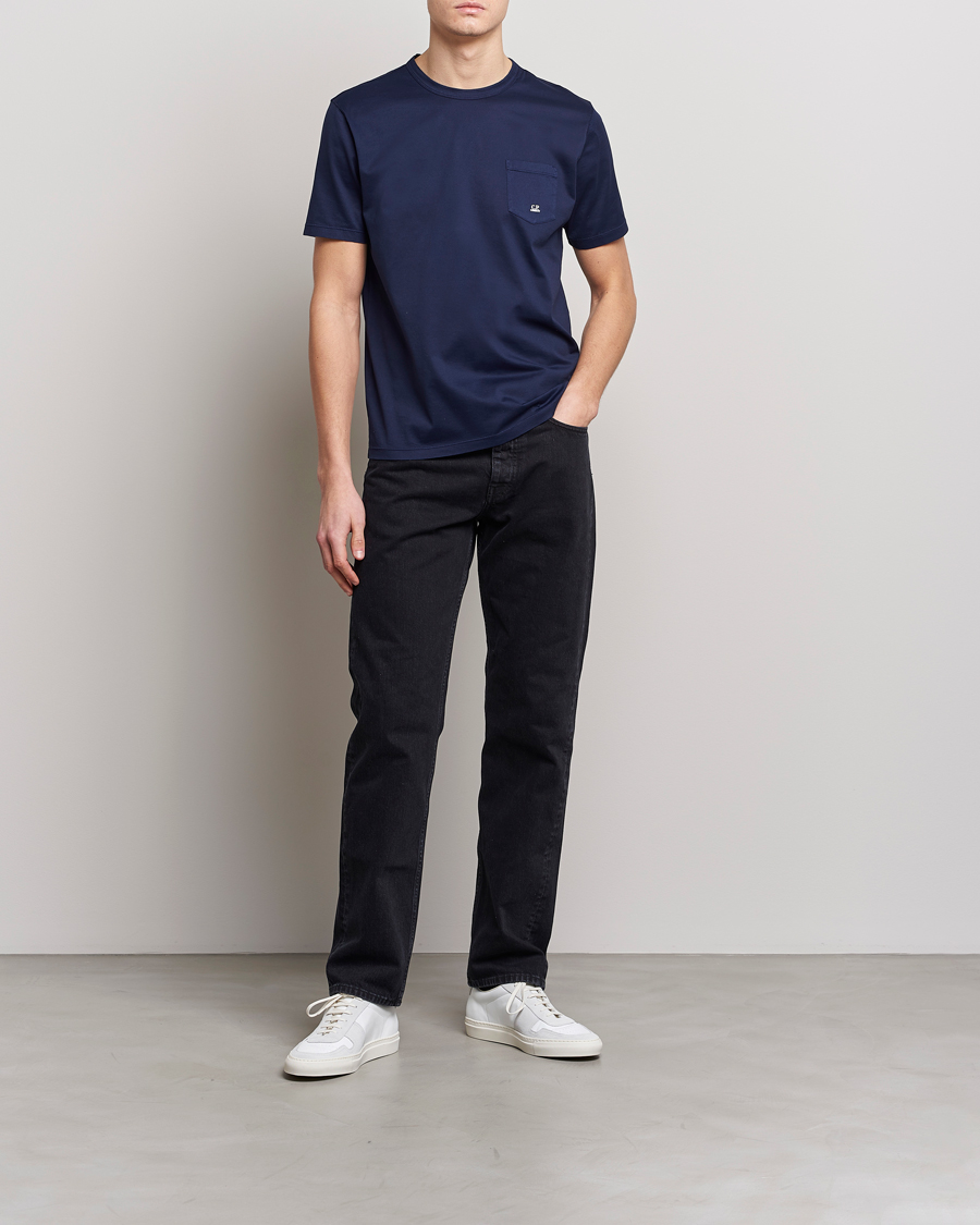 Herre | T-Shirts | C.P. Company | Mercerized Cotton Pocket T-Shirt Navy