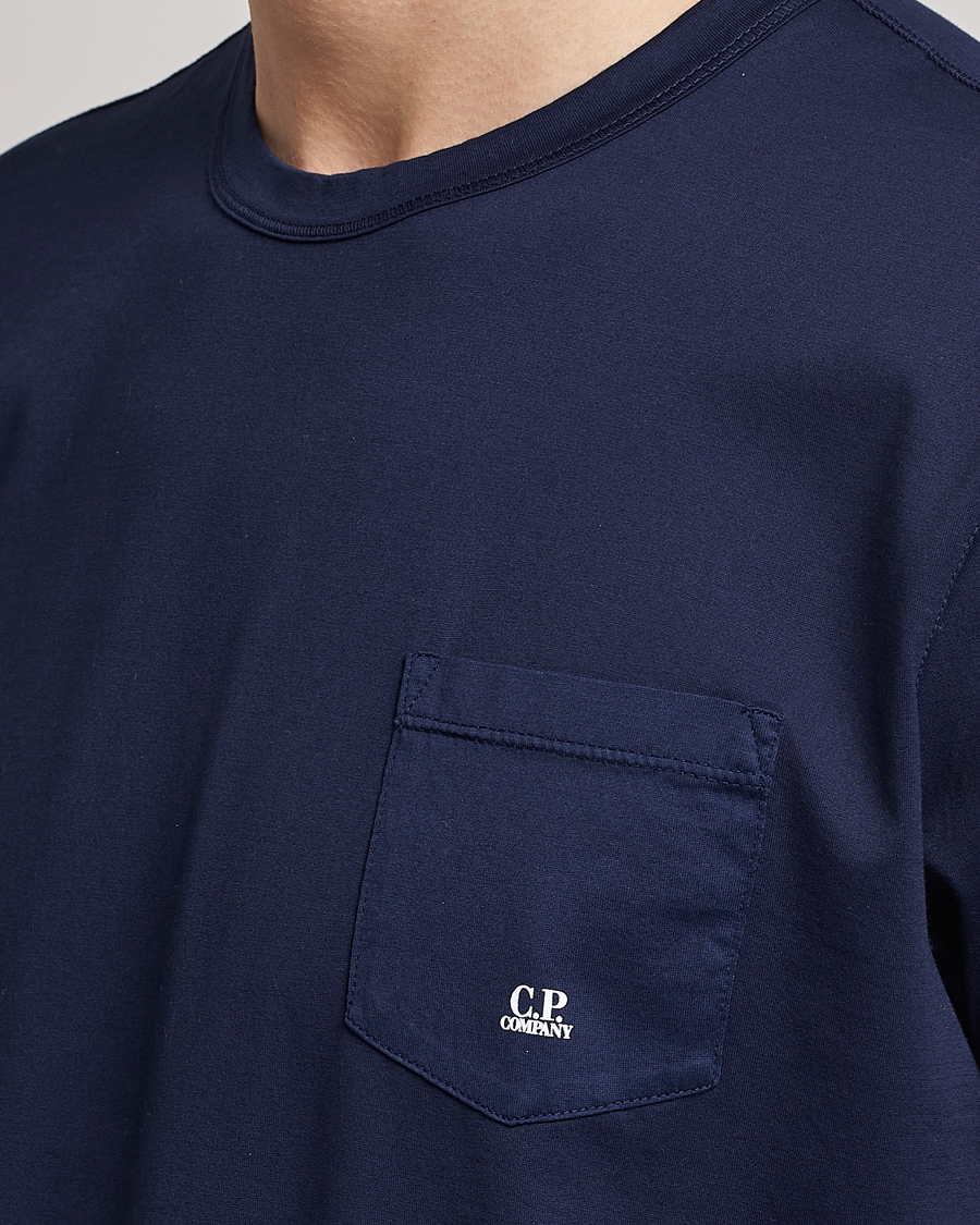 Herre | T-Shirts | C.P. Company | Mercerized Cotton Pocket T-Shirt Navy