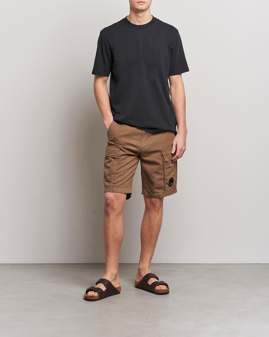 Herre | Shorts | C.P. Company | Cotton/Linen Cargo Shorts Taupe