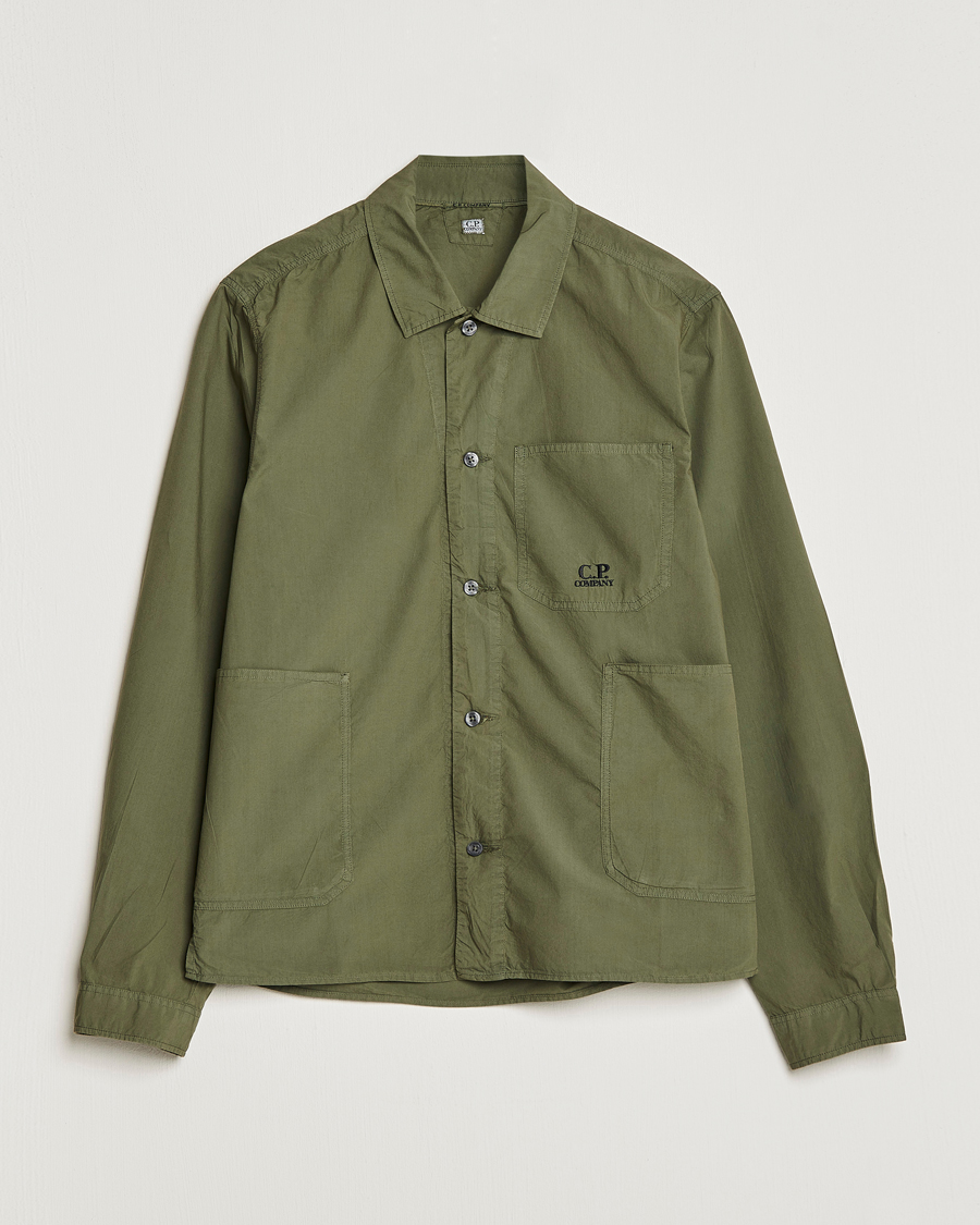 Herre | Skjorter | C.P. Company | Popline Garment Dyed Overshirt Green
