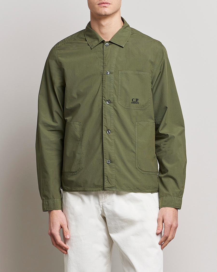 Herre |  | C.P. Company | Popline Garment Dyed Overshirt Green