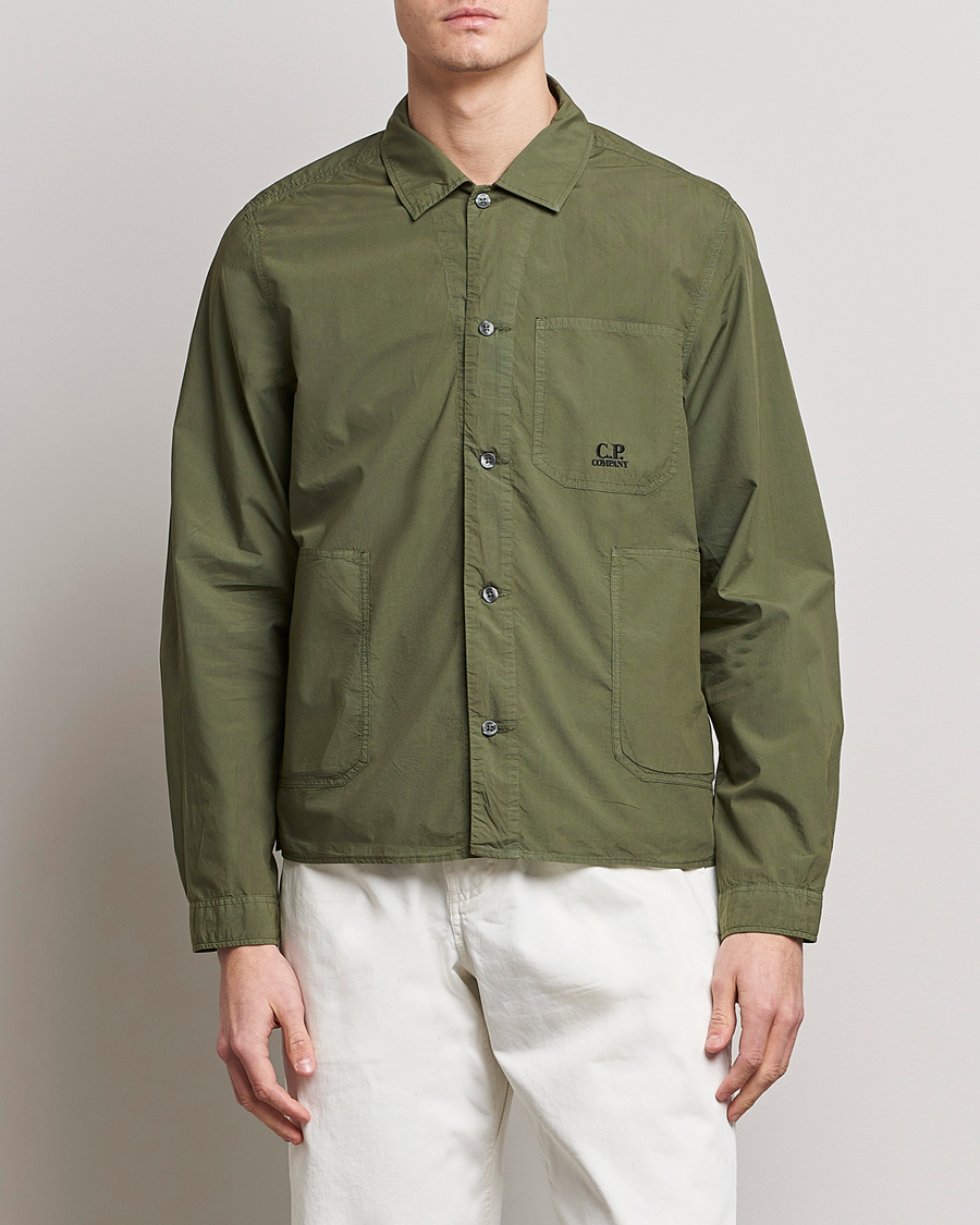 Herre | Overshirts | C.P. Company | Popline Garment Dyed Overshirt Green