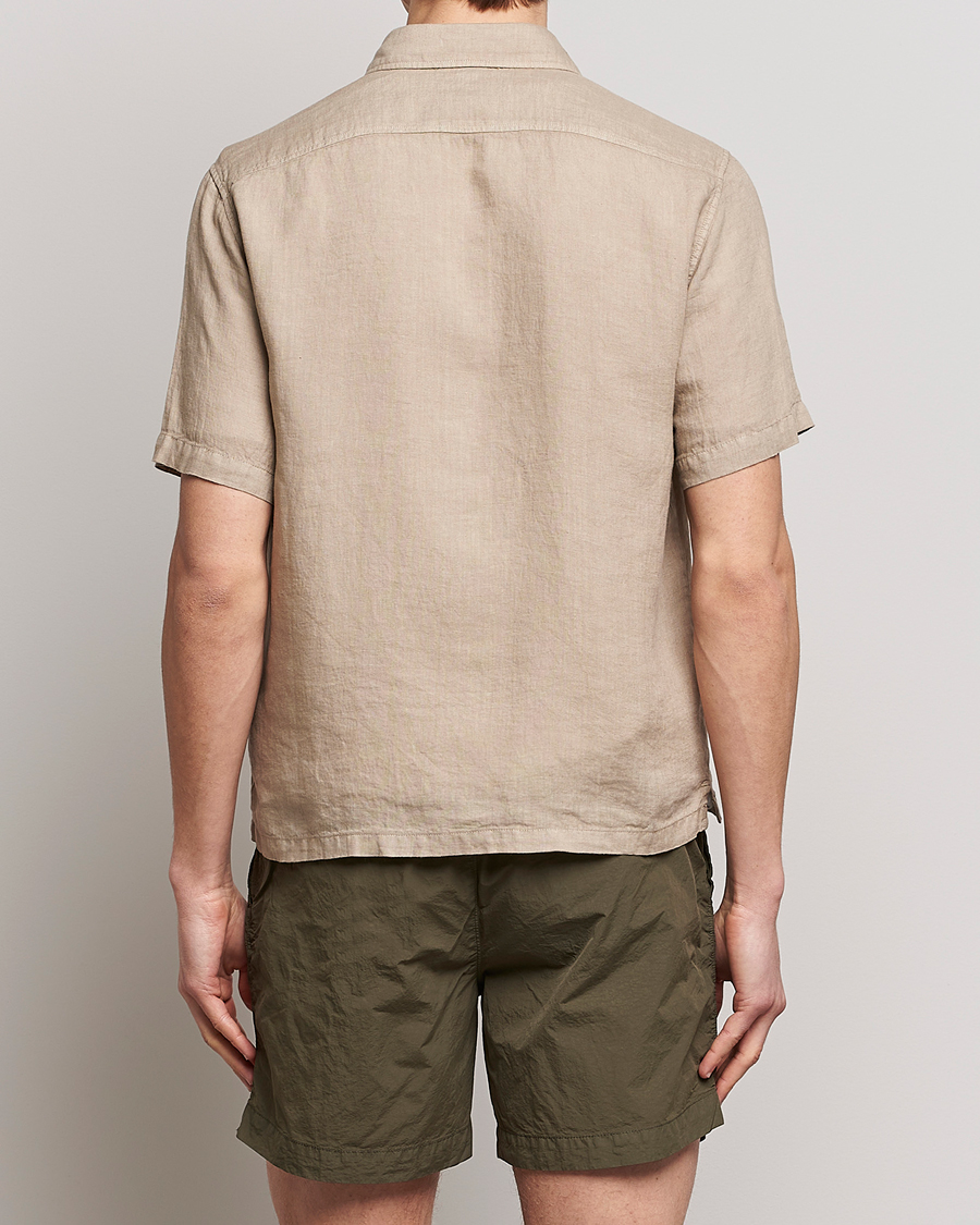 Herre | Skjorter | C.P. Company | Short Sleeve Pocket Linen Shirt Taupe