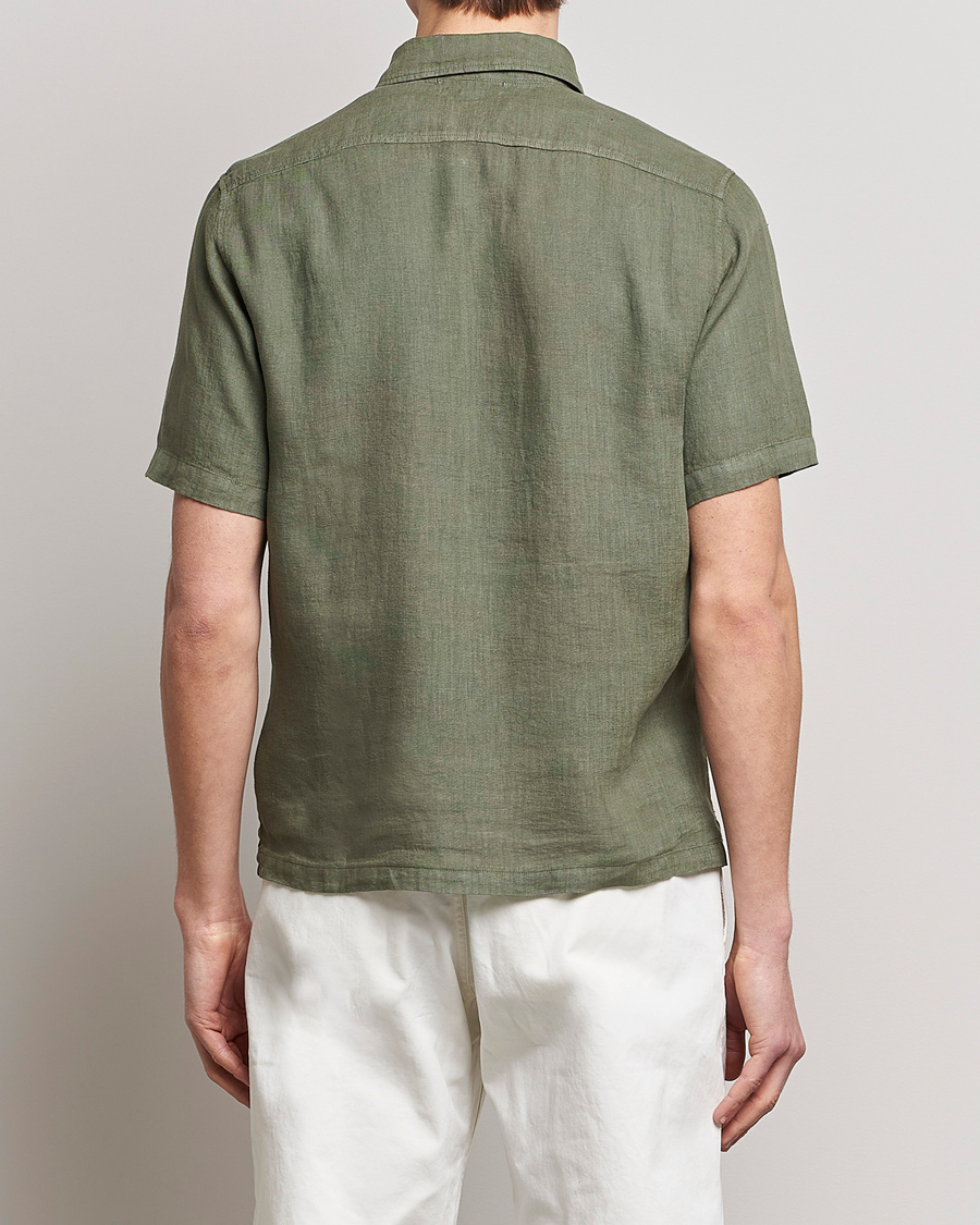 Herre | Skjorter | C.P. Company | Short Sleeve Pocket Linen Shirt Olive