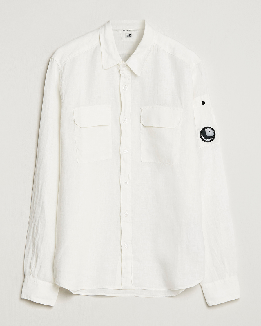 Herre | Skjorter | C.P. Company | Long Sleeve Linen Shirt White